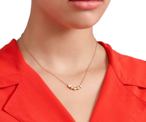 COLLANA DODO CUORE ORO ROSA & ARGENTO