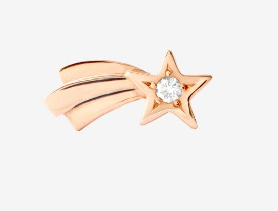 Orecchino DESTRO stella cometa oro rosa & diamante - Mendes Gioielli srl