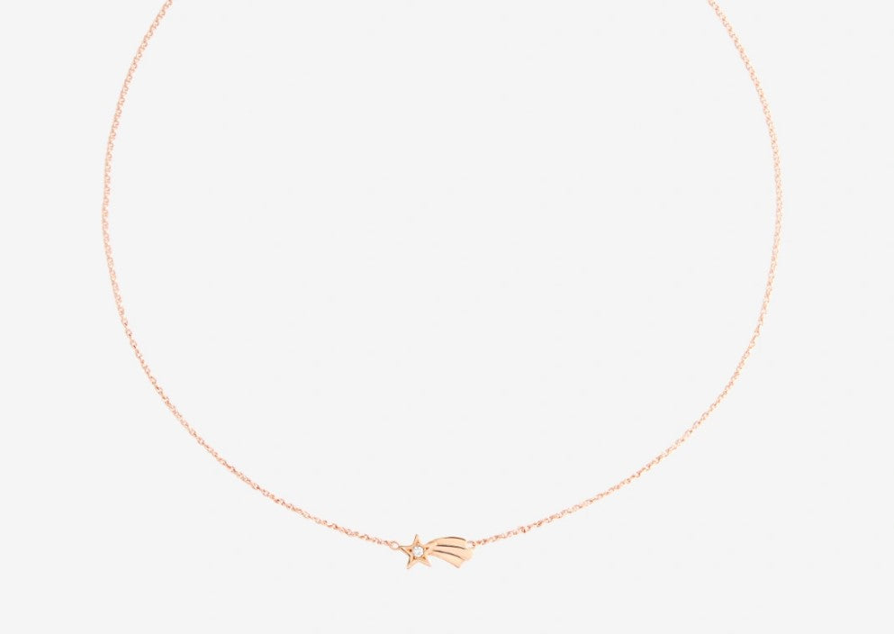 collana stella cometa oro rosa & diamante - Mendes Gioielli srl