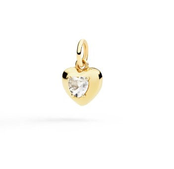 CIONDOLO DODO CUORE ORO GIALLO & ZAFFIRO SINTETICO - Mendes Gioielli srl