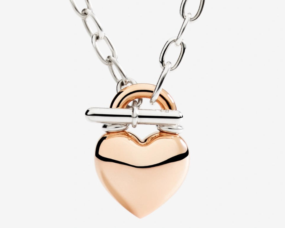 Collana cuore oro rosa & argento - Mendes Gioielli srl