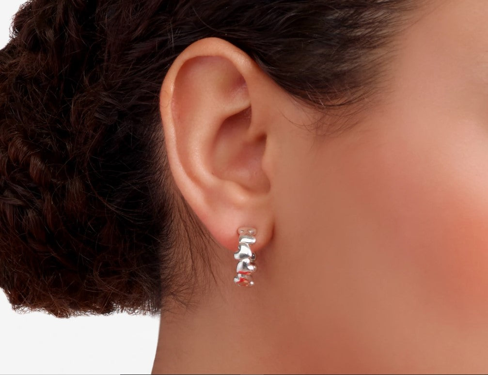 orecchini hoop cuore argento - Mendes Gioielli srl