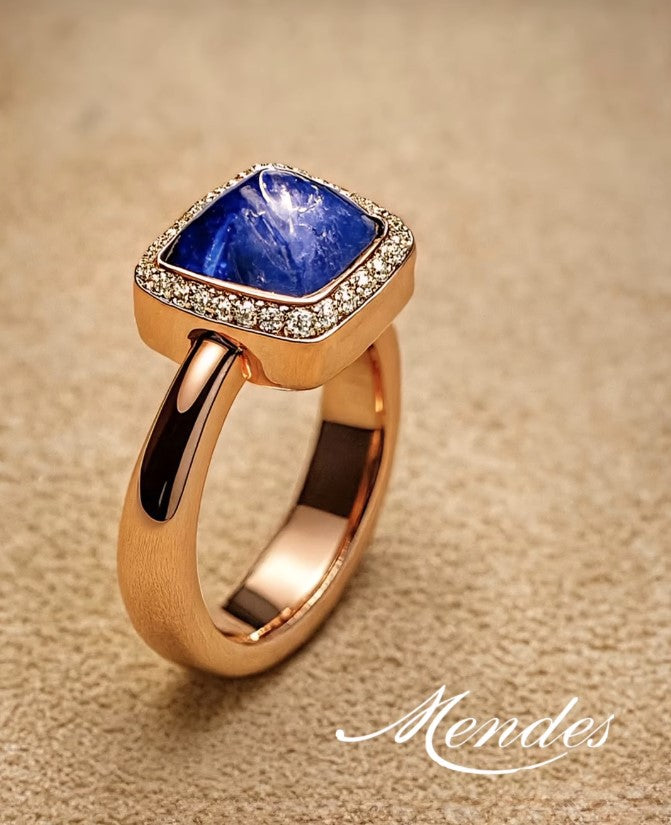 Anello con Zaffiro e diamanti - Mendes Gioielli srl
