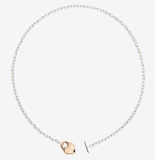 Collana cuore oro rosa & argento - Mendes Gioielli srl