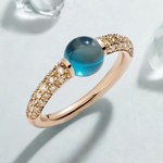 Carica l'immagine nel visualizzatore di Gallery, Anello Mamam non Mama Topazio Blu London
