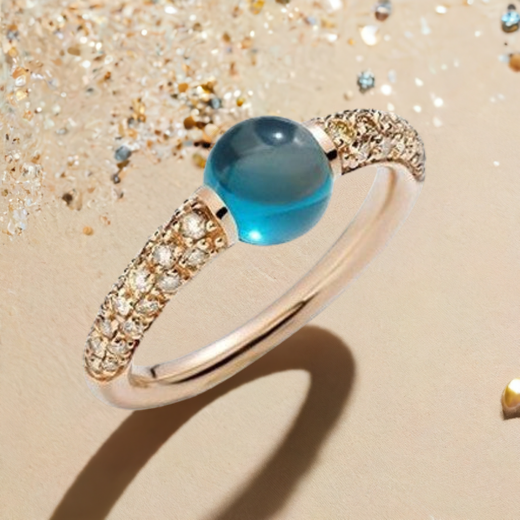 Anello Mamam non Mama Topazio Blu London - Mendes Gioielli srl