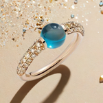 Carica l'immagine nel visualizzatore di Gallery, Anello Mamam non Mama Topazio Blu London
