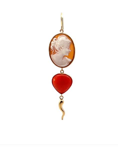 Orecchino in oro con Cammeo - Mendes Gioielli srl