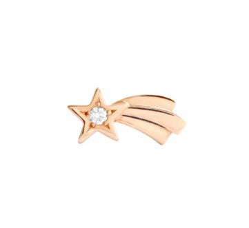 Orecchino SINISTRO stella cometa oro rosa & diamante - Mendes Gioielli srl